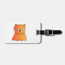 Cute Orange Long Hair Cat. Bag Tags
