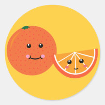 Cute Orange Round Sticker