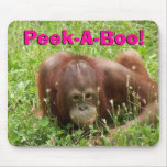 Cute Orangutan Peek-A-Boo! Mousepad