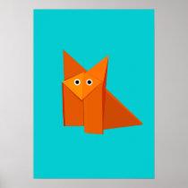 Cute Origami Fox posters