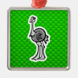 Cute Ostrich; Green Christmas Tree Ornaments
