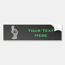 Cute Ostrich; Sleek Bumper Stickers