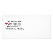 Cute, "Our Wedding" Marriage quote Customised Photo Card