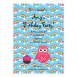 Cute owl birthday invitation