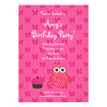 Cute owl birthday invitation