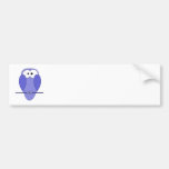 Cute Owl Cartoon. Blue. Bumper Stickers
