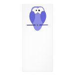 Cute Owl Cartoon. Blue. Rack Cards