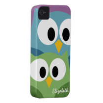 Cute Owl Cartoon eyes with Name - colourful Case-mate Iphone 4 Cases