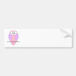 Cute Owl Cartoon. Pink Bumper Stickers