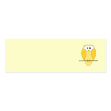 Cute Owl Cartoon. Yellow. Business Card