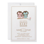 Cute Owl Family Couples Baby Shower Invitation