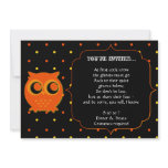 Cute Owl Halloween Party Invitations