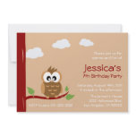 Cute Owl Kids Birthday Party Invitation