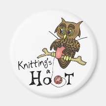 Cute Owl Knitting Fridge Magnet