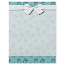 cute owl outlines on blue flyers