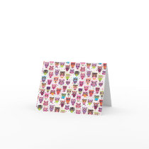 Cute owl pattern note card