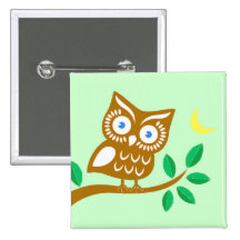 Cute Owl Pinback Button