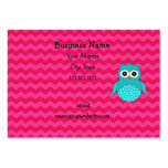 Cute owl pink chevrons business card