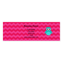 Cute owl pink chevrons business cards