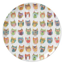 Cute Owl plate, birthday  plate, party tray, party