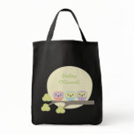 Cute Owl Trio School Book Library Canvas Bag