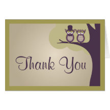 Cute Owl Wedding Thank You Cards