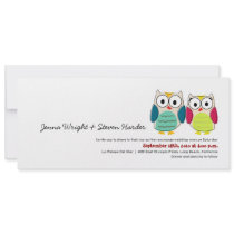 Cute Owls, 4x9 Wedding Invitation