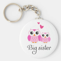 Cute owls big sister little sister cartoon key chains