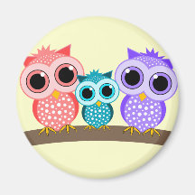 cute owls fridge magnets