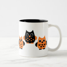 Cute Owls say BOO! Coffee Mug