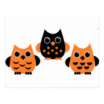 Cute Owls say BOO! Postcards