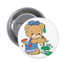 Cute Painter Bear Pin