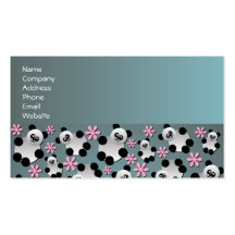 Cute Panda and Flowers Pattern Business Card