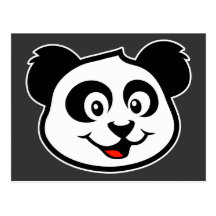 Cute Panda Face Post Cards