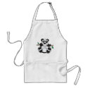 cute panda hanging from branch aprons