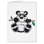 cute panda hanging from branch greeting cards