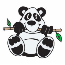 cute panda hanging from branch acrylic cut outs