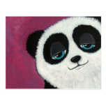 Cute Panda On Pink Postcard