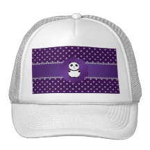 Cute panda purple diamonds mesh hat