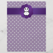 Cute panda purple diamonds personalised flyer