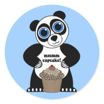 cute panda round stickers