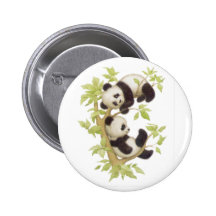 Cute Pandas Pinback Buttons