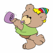 cute party bear with party favour design acrylic cut outs