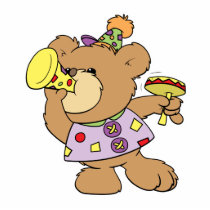 cute party teddy bear with noise makers photo cutout
