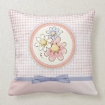 cute pastel pink and purple floral design pillows