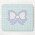 CUTE PASTEL POLKADOTS AND RIBBON BLUE PURPLE mousepads