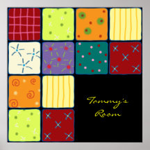 Cute Patchwork Pattern Poster