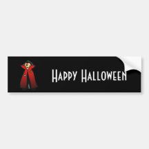 CUTE PATCHY DRACULA VAMPIRE BUMPER STICKER