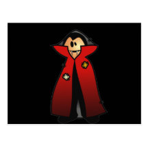 CUTE PATCHY DRACULA VAMPIRE POST CARD