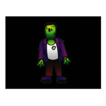 CUTE PATCHY FRANKENSTEIN POST CARD